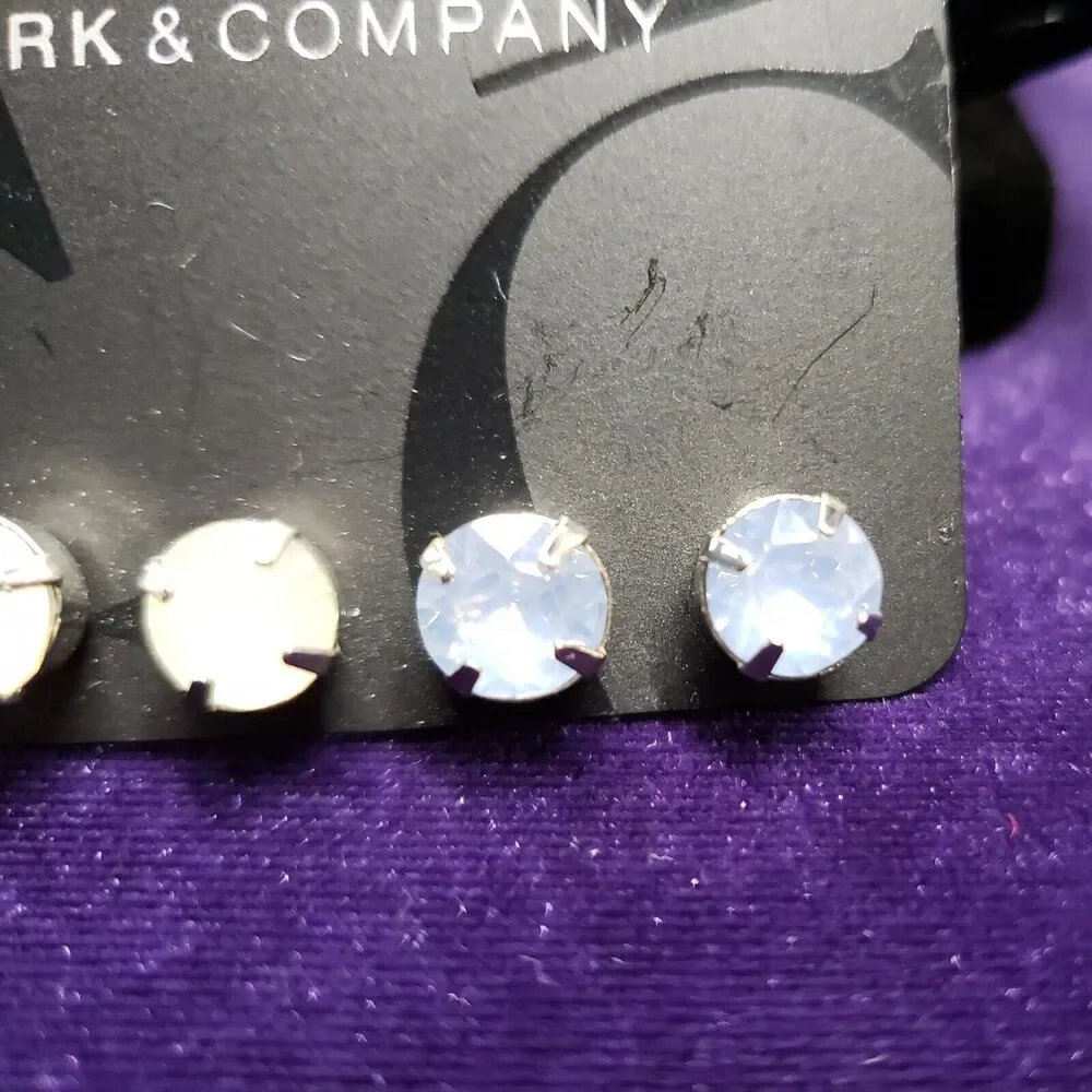 New York & Company Three Pairs of Opalescent Stud Earrings w/tags